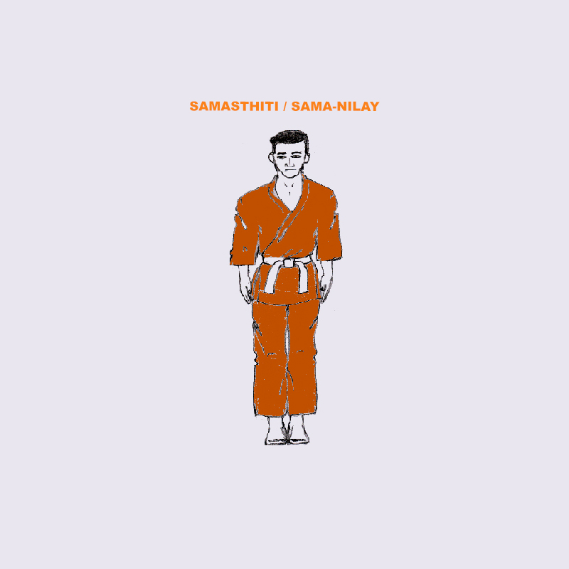 Surya Namaskara pose Samasthiti or Sama-Nilay in the Yoga Asana, Meditation and Mudra